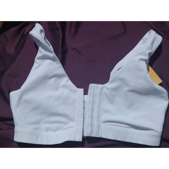 Delimira Womens Front Closure White Wireless Bra With Wide Straps Size M*NWT - Picture 3 of 7